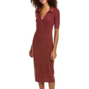 NWT Nation LTD Dionne Collard Gold Snap Midi Dress